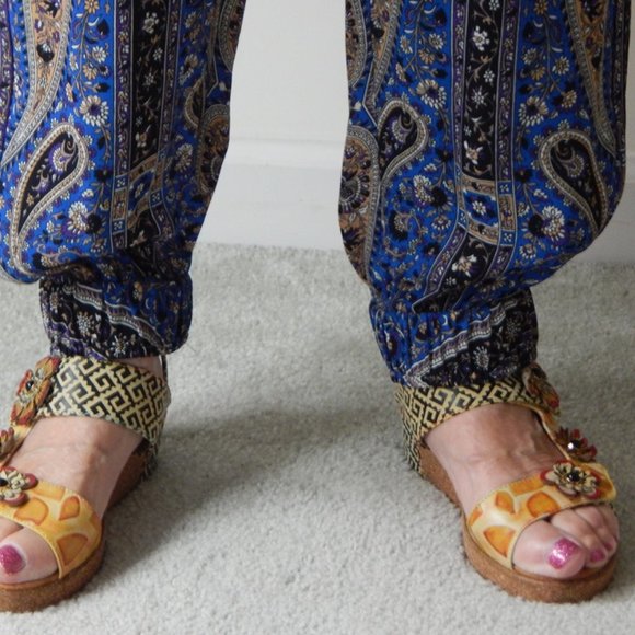 NWT Kobi Halperin Tristin Azure Multicolor Paisley Print Harem Jogger Pants XXL - Picture 9 of 9